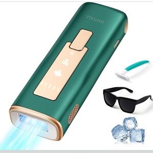 Green Hair Removal Device with Accessories